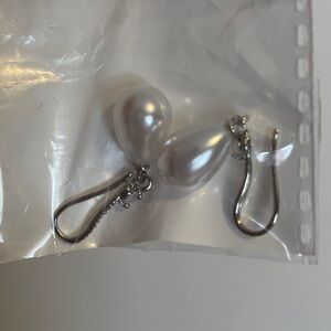 Elegant Silver Pearl Drop Earrings